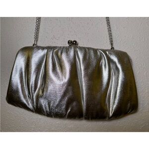 Vintage Metallic Silver Evening Bag